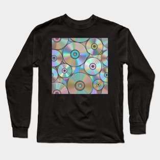 Holographic CD’s Pattern Long Sleeve T-Shirt